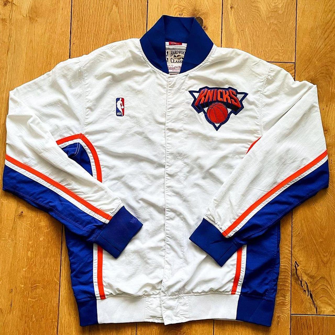 Mitchell and ness knicks warm up jacket online