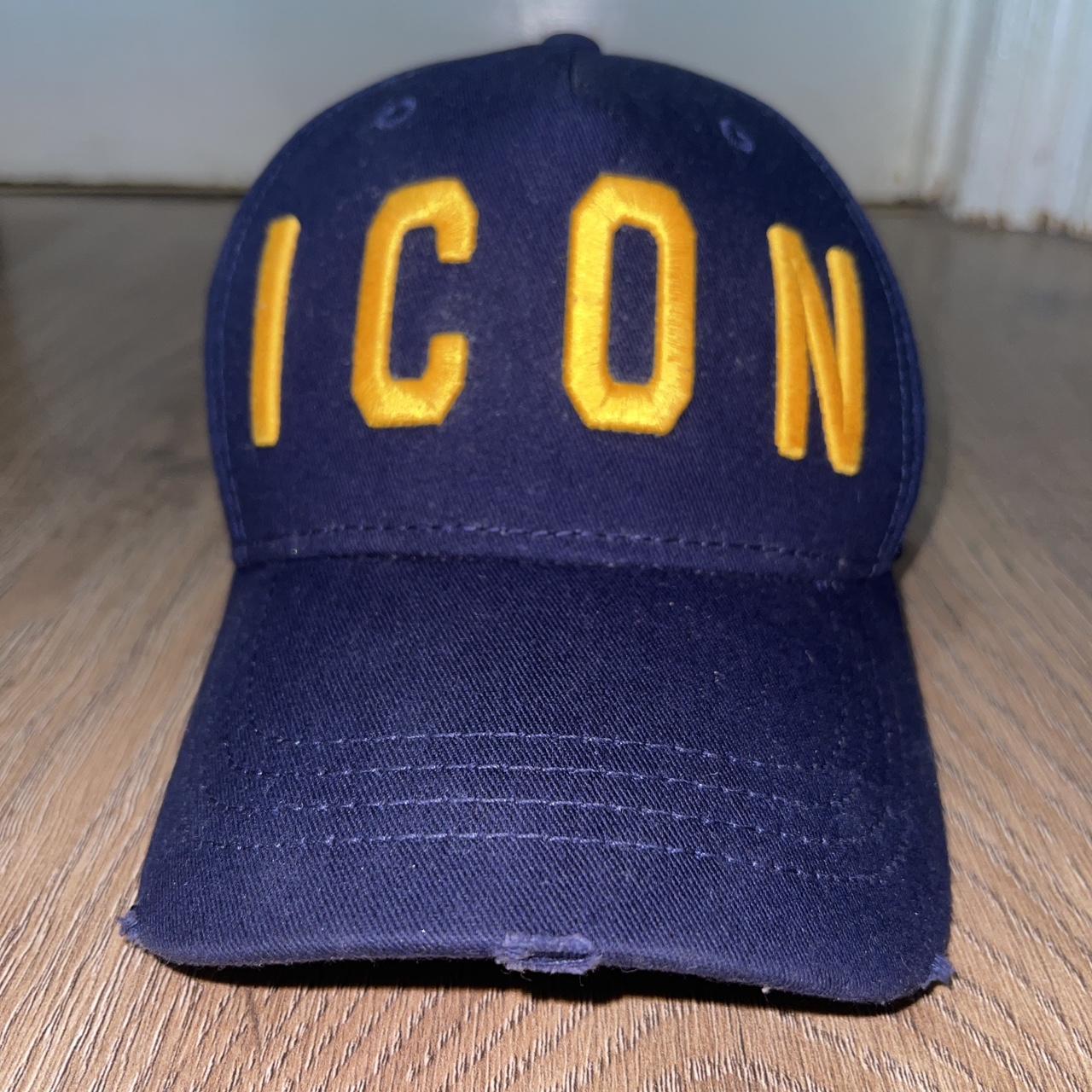 Dsquared D Squared Cap Navy Blue With Yellow Icon, Navy Blue Dsquared Cap