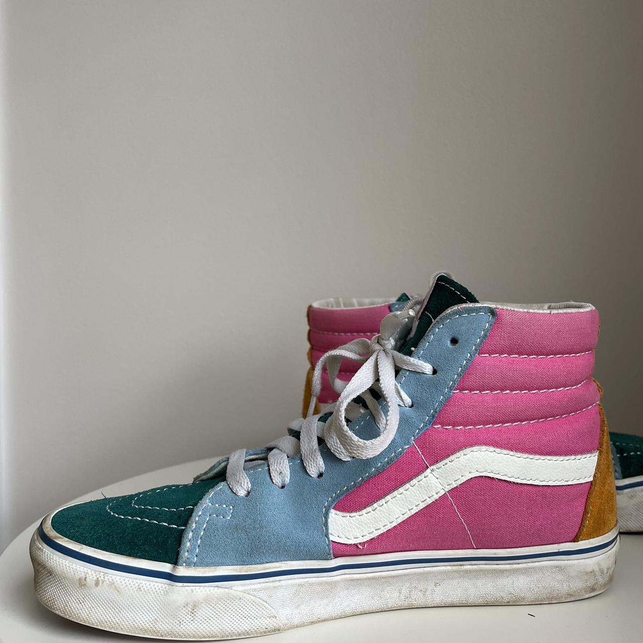Vans Sk8 Hi Multi-Color blue, pink, yellow, Depop
