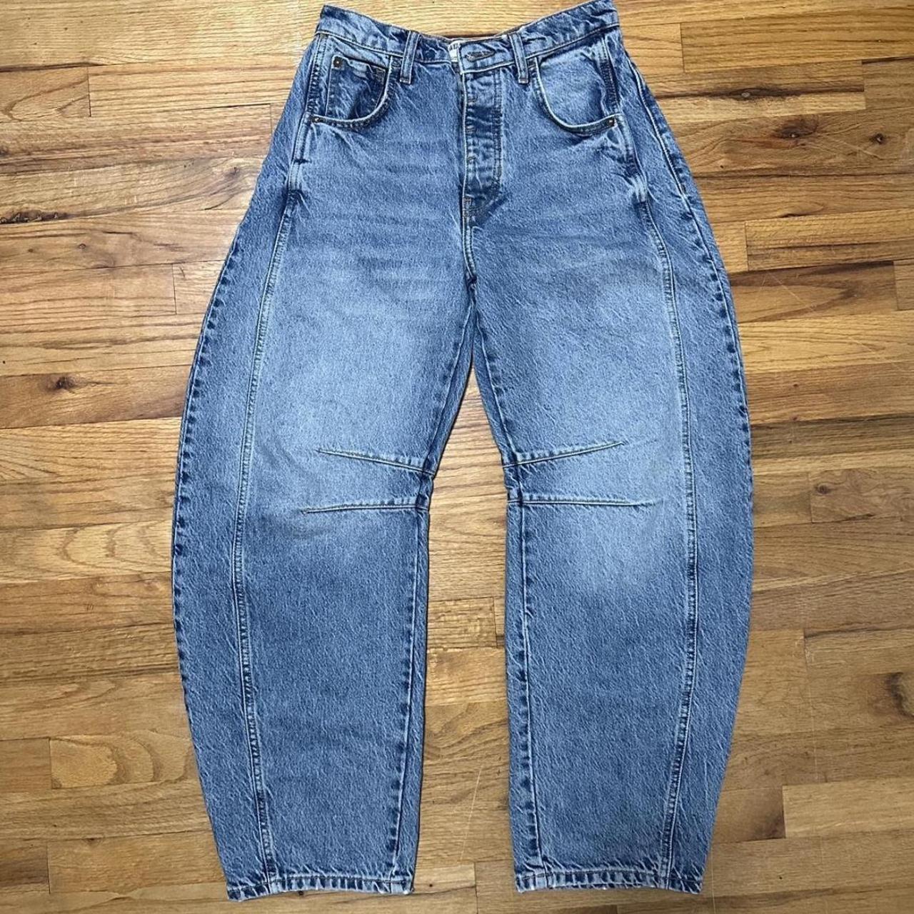 Free People barrel jeans size 24. Brand new with... - Depop