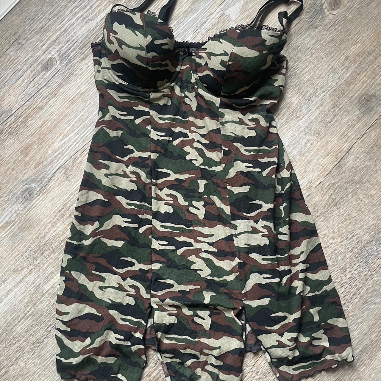 Camo lingerie slip dress! Kind of like a bustier... - Depop