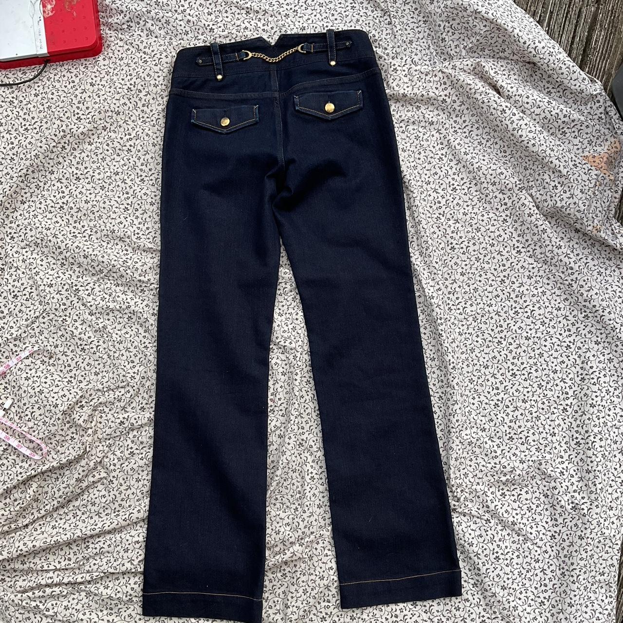 Armani exchange y2k low waisted dark wash jeans with... - Depop