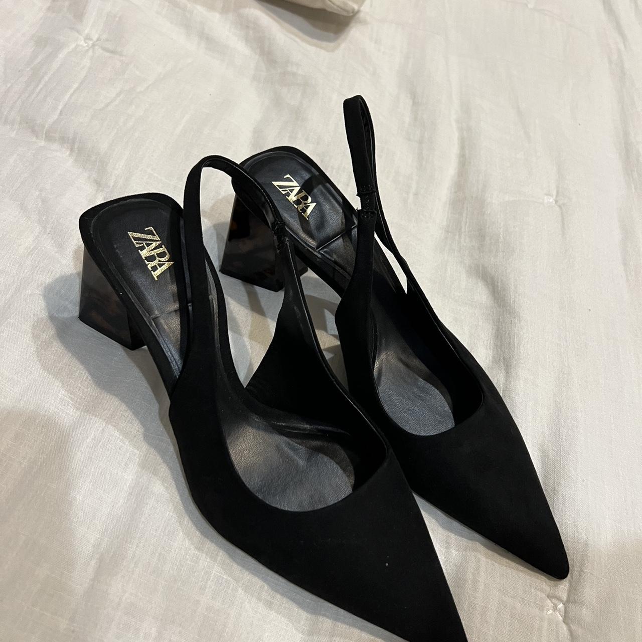 Zara kitten heels! Only worn once inside! - Depop