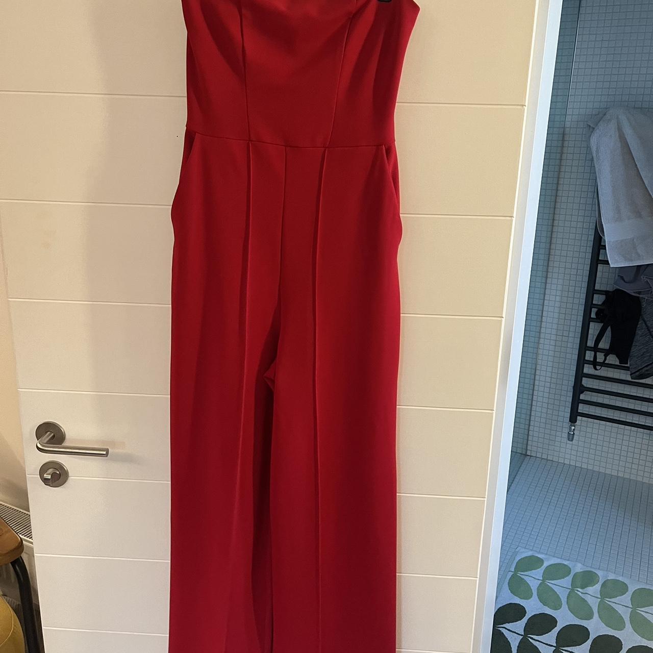 River island sales red jumpsuit