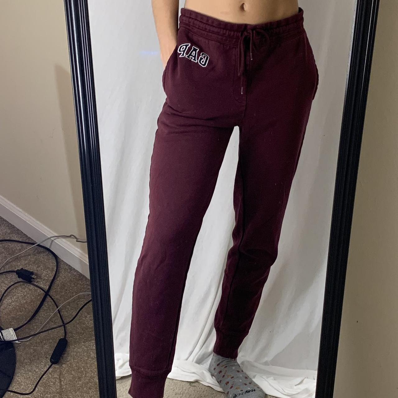 Burgundy Gap jogger sweatpants Drawstring waist #gap - Depop