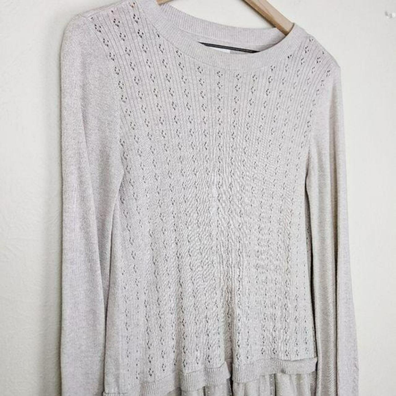 Lauren Conrad Boho Horizons Silver Gray fine knit... - Depop