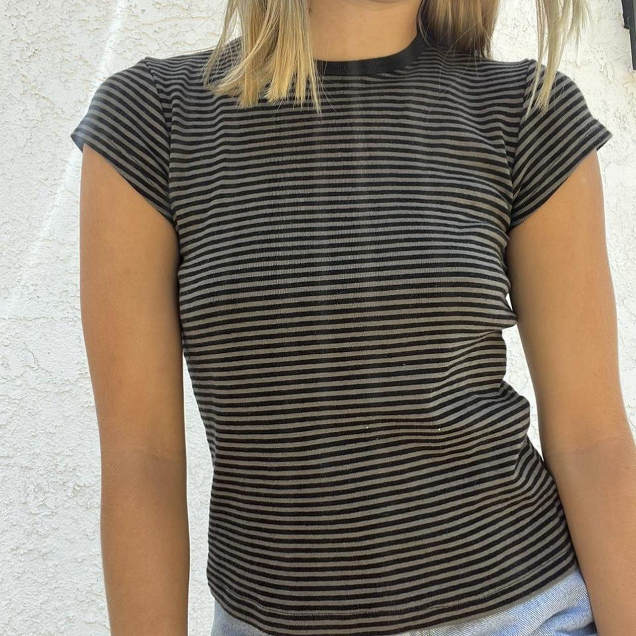 brandy Melville striped shirt worn only a few times... - Depop
