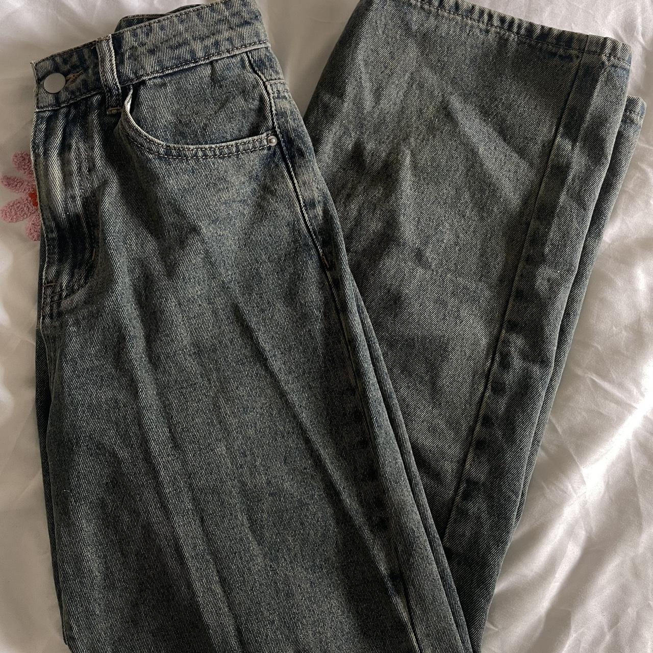 low waist acid wash jeans very similar to the motel... - Depop