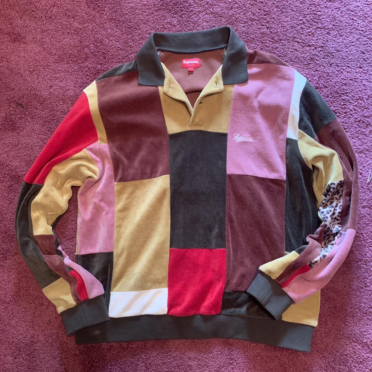 Supreme patchwork velour polo shirt (FW20). “Dark... - Depop