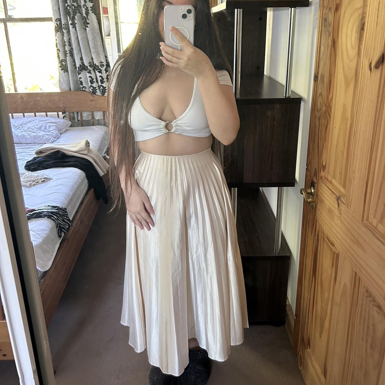 Pleated Long Silk Skirt Zara Zara Pleated Maxi Satin Skirt In