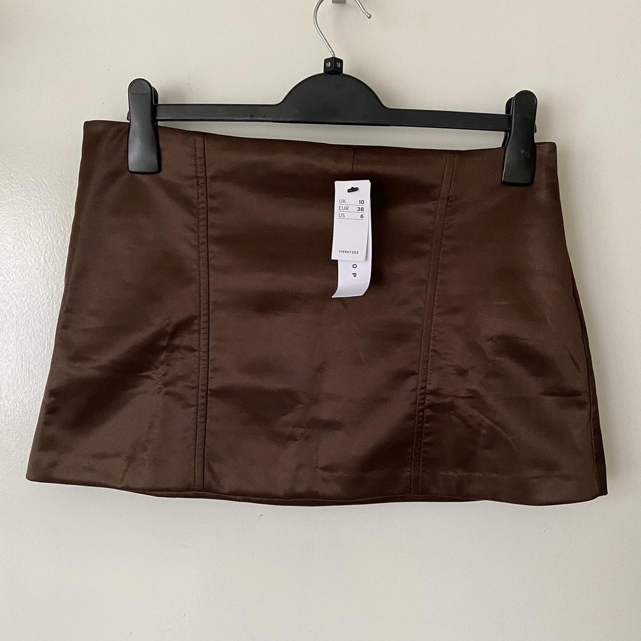 Topshop satin mini skirt. Size 10 but would fit