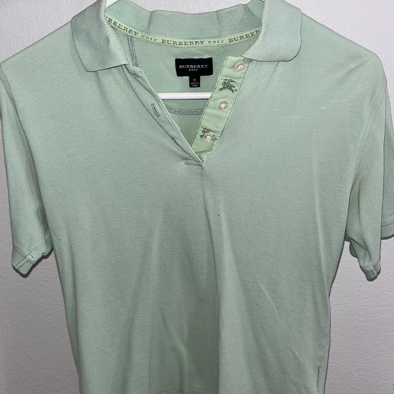 Burberry Women's Green Polo-shirts | Depop