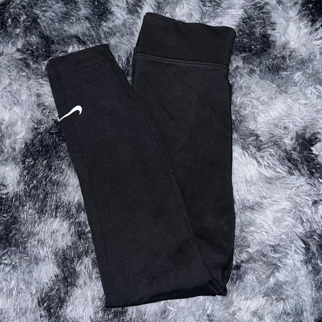 XS nike leg a see leggings in black - with patterned - Depop