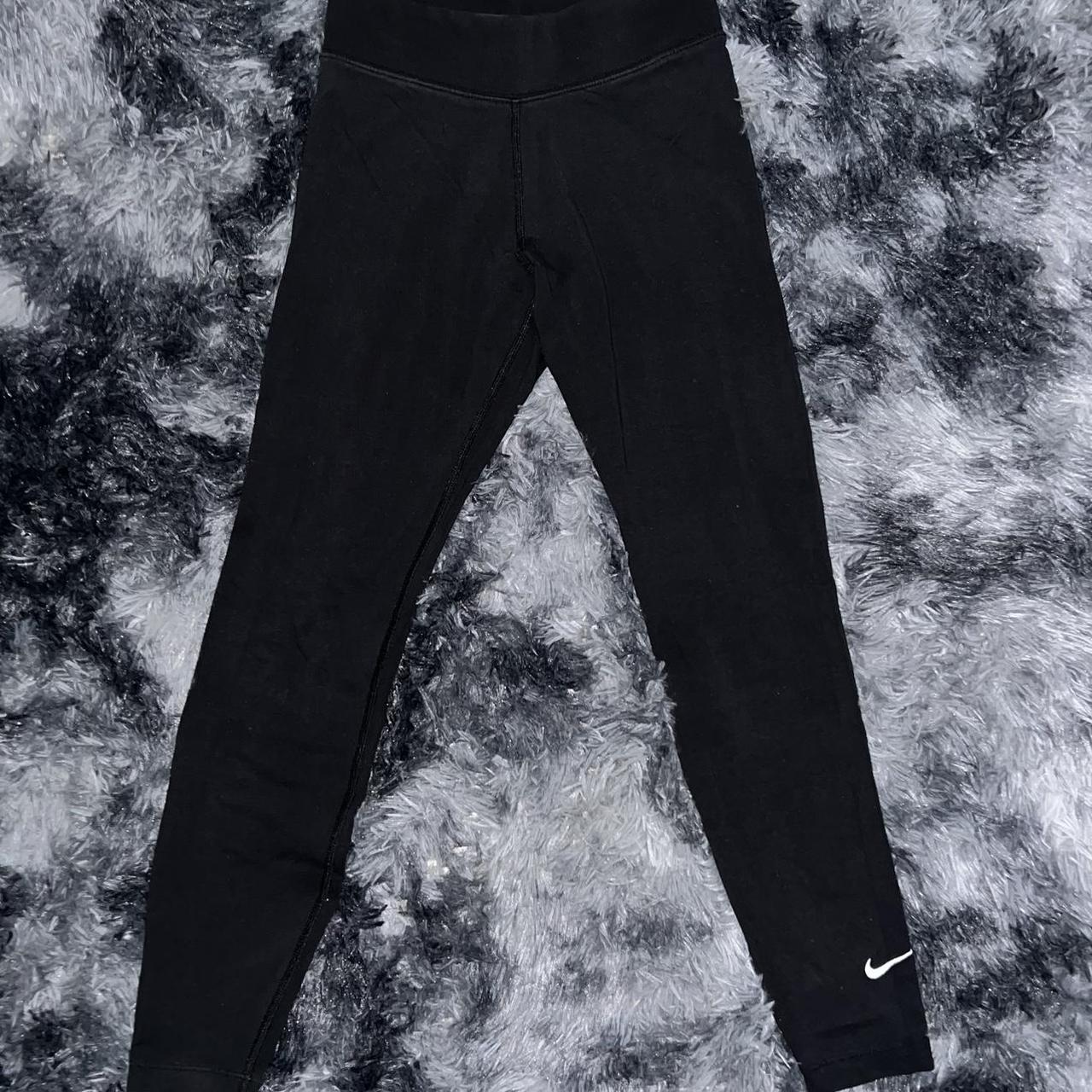 XS nike leg a see leggings in black - with patterned - Depop