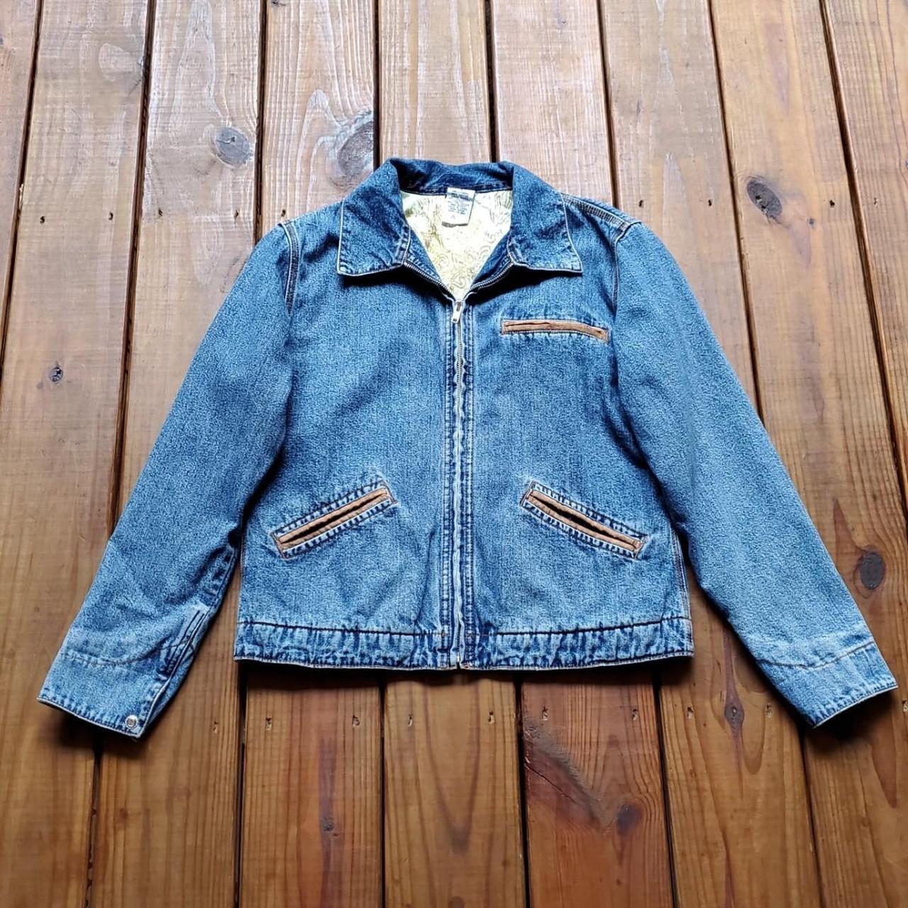 Vintage 90's size S blue jean denim jacket with... - Depop