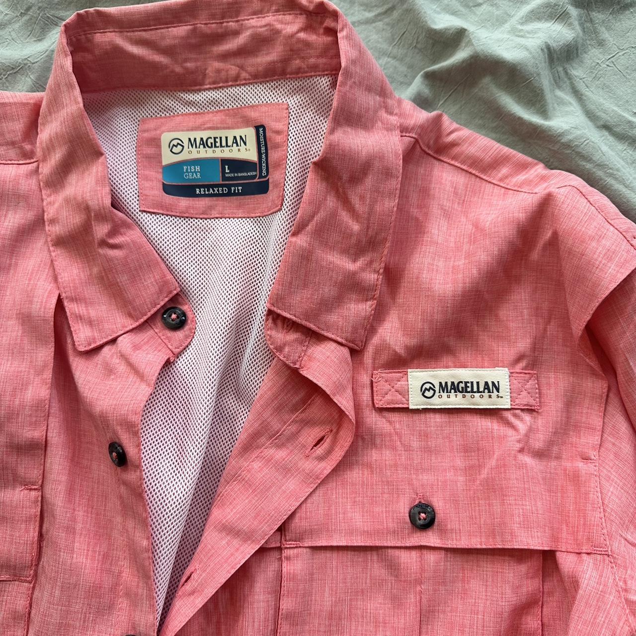 Pink Magellan Outdoors fishing shirt. This preloved - Depop