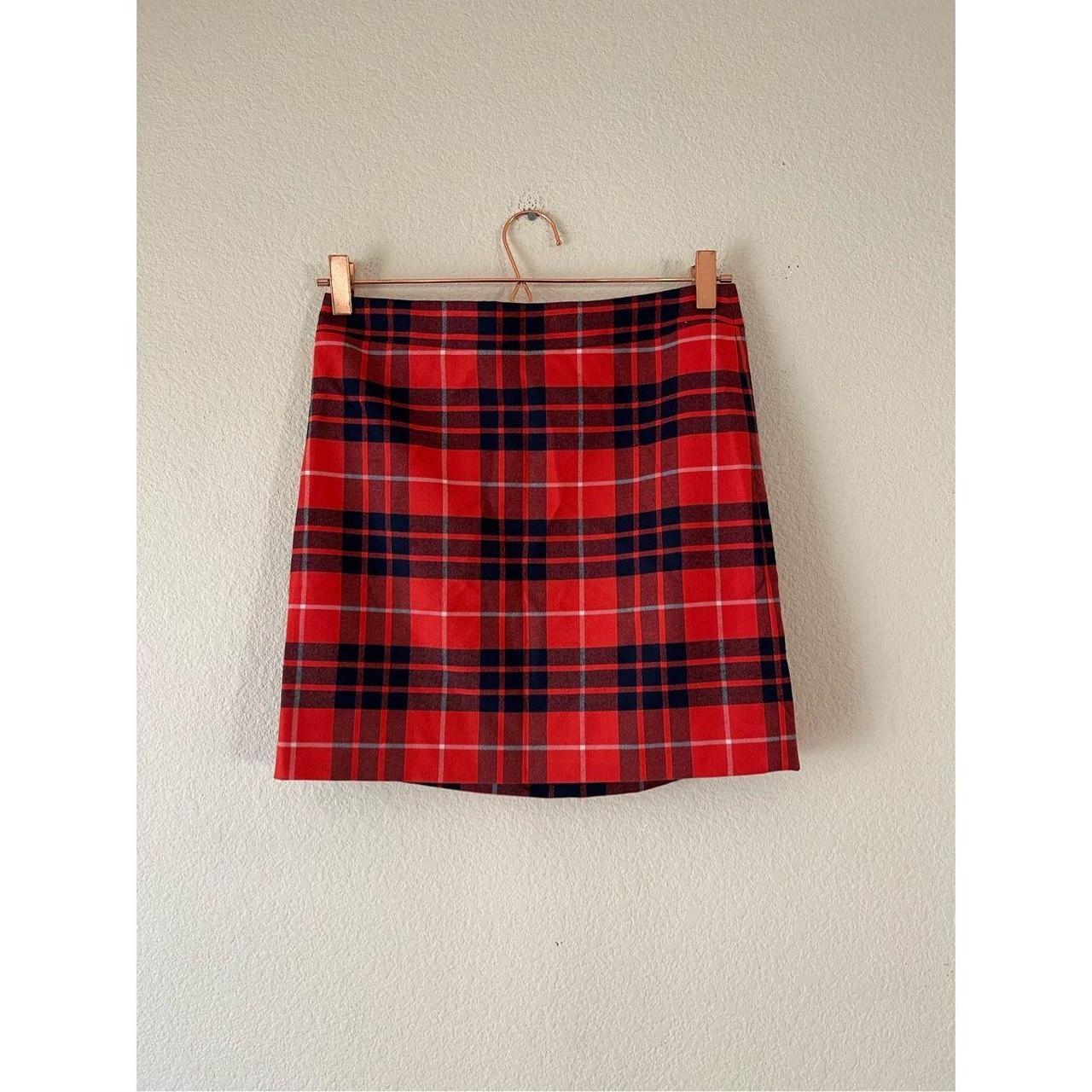 J crew 2024 plaid wool skirt