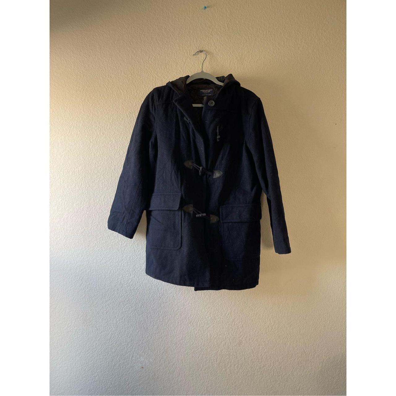 American eagle women's navy toggle wool coat Depop