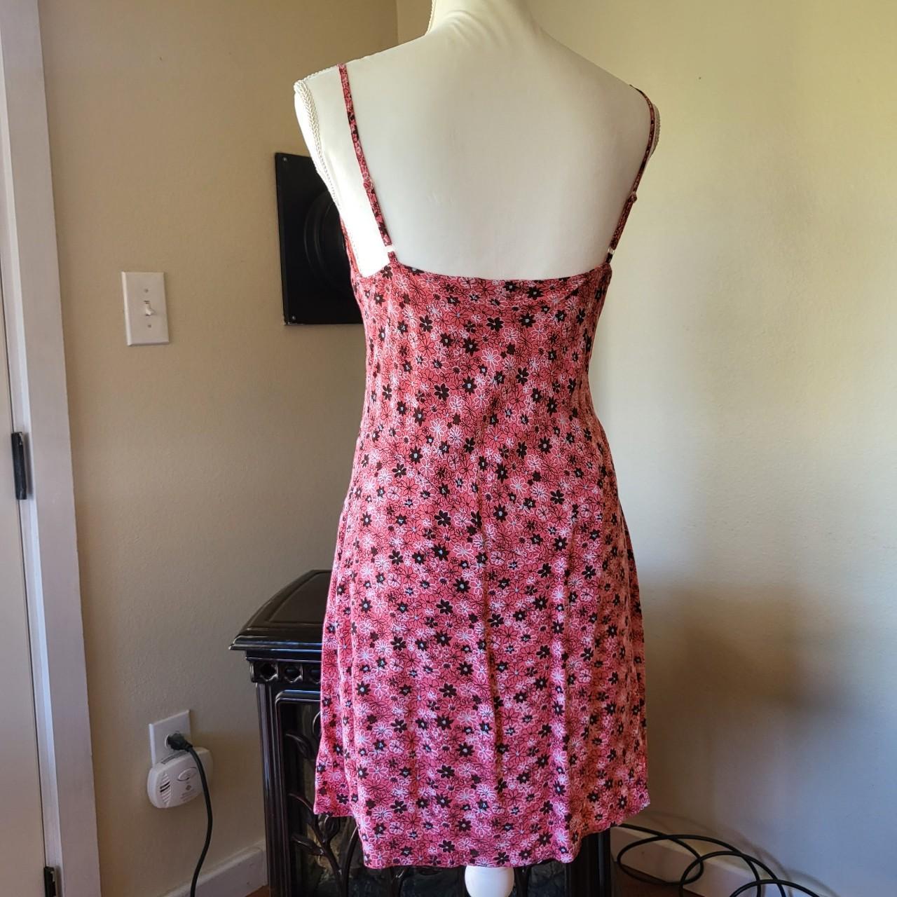 Vintage American eagle slip dress - hot pink, brown,... - Depop