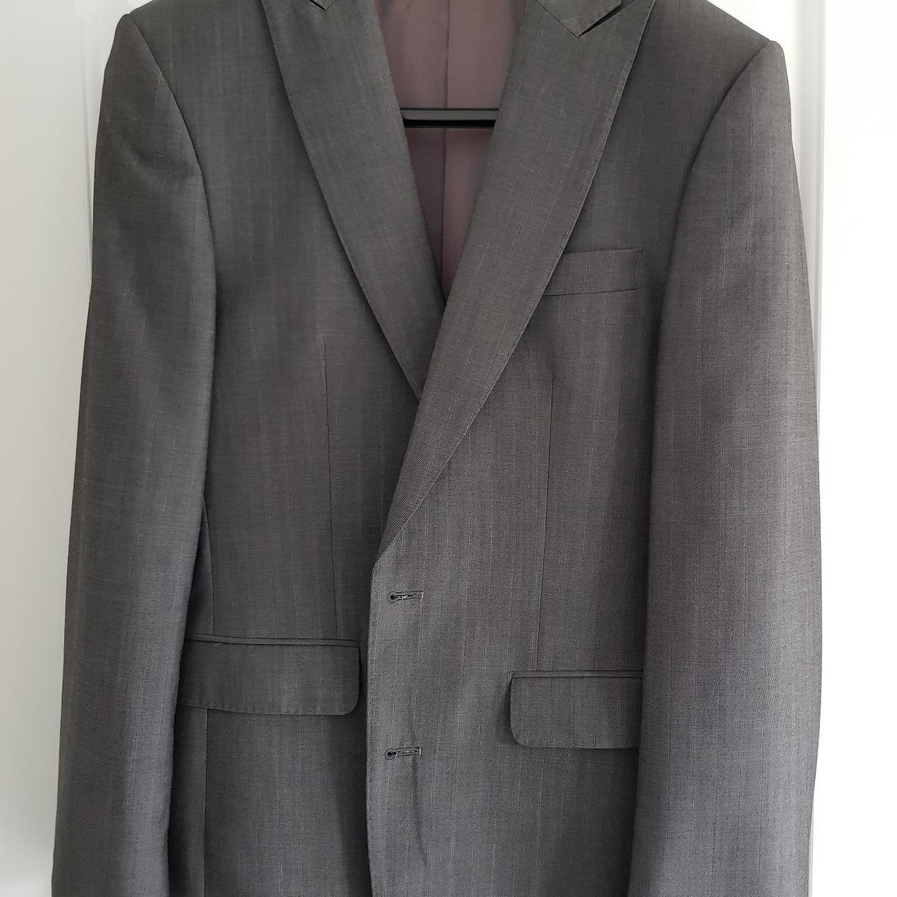 River Island Grey Suit with Peak Lapel. Stunning... - Depop