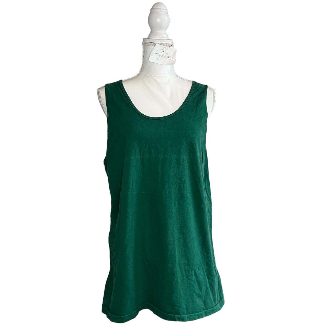 Vintage Gap Tank Top in Green from 00s Unisex Men’s... Depop