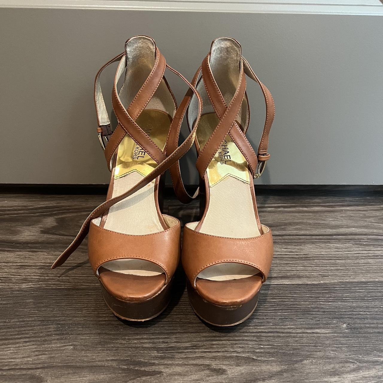 brown michael kors wedges