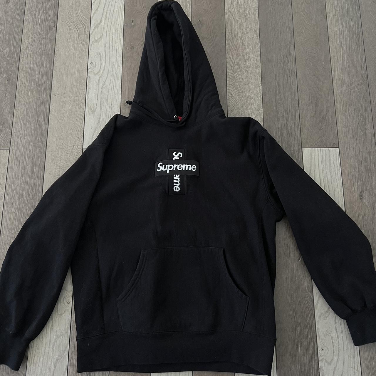 Supreme Cross Box Logo Hoodie! Very fitted.... - Depop