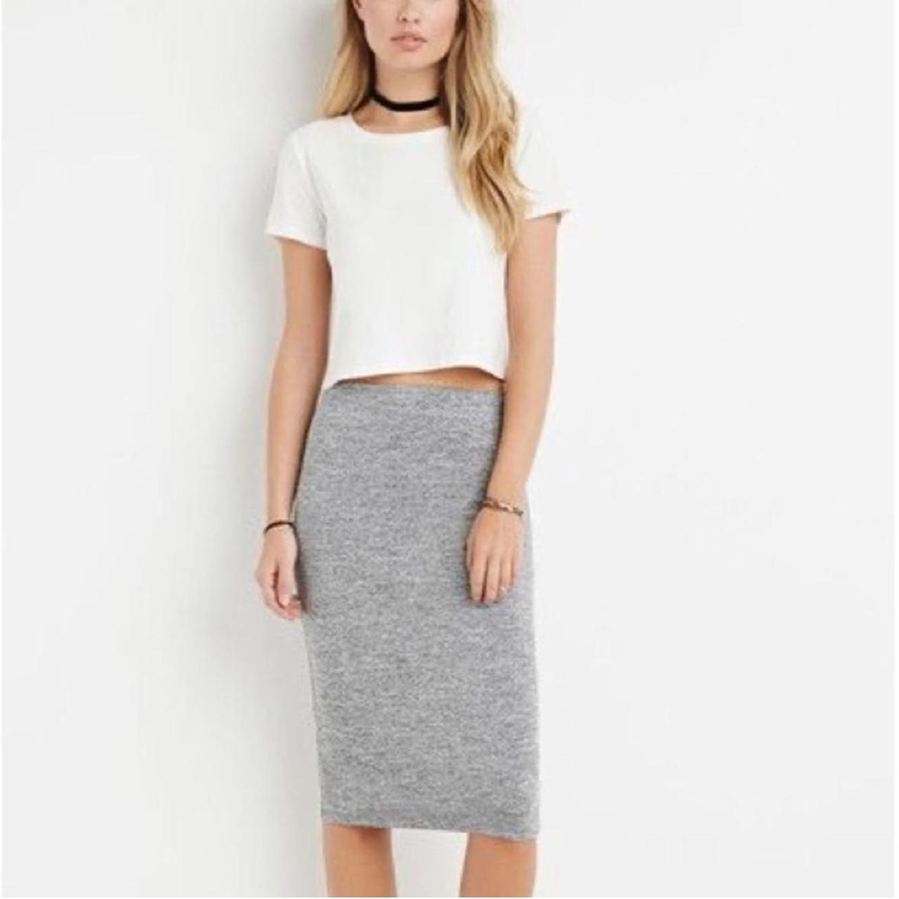 Grey bodycon pencil skirt best sale