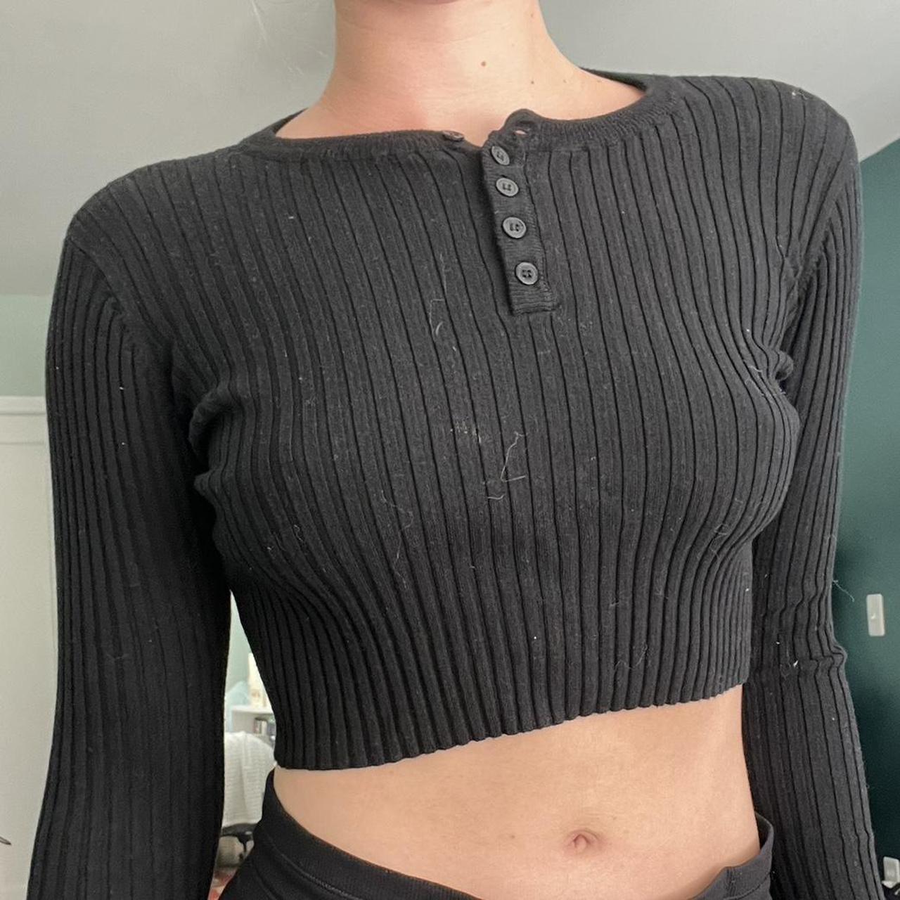 brandy melville black knit long sleeve with