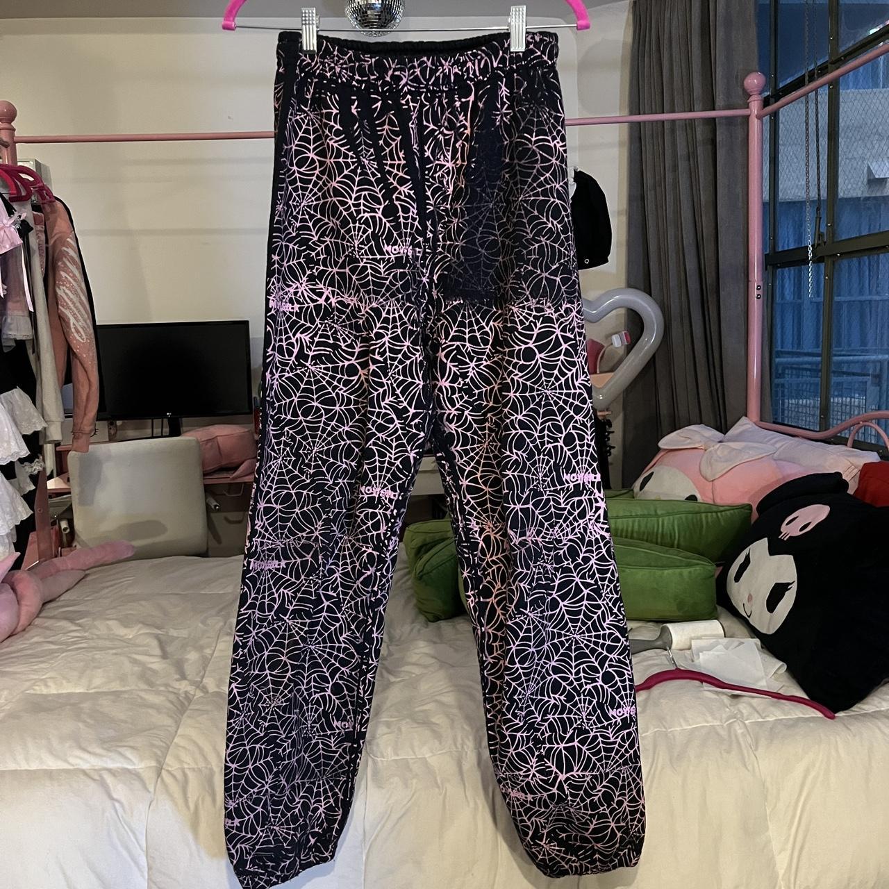 Dolls Kill Women's Black and Pink Joggerstracksuits Depop