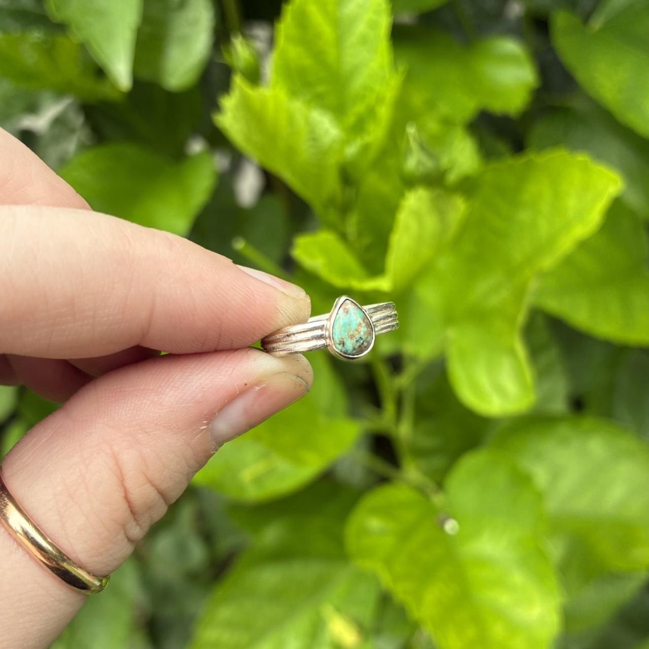 Custom Women's Ring - Silver – Tiny tear shaped t… - image 4