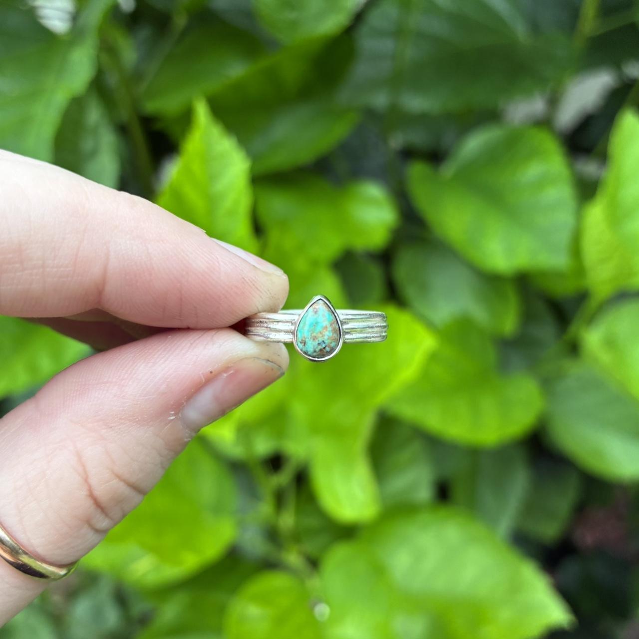 Custom Women's Ring - Silver – Tiny tear shaped t… - image 5