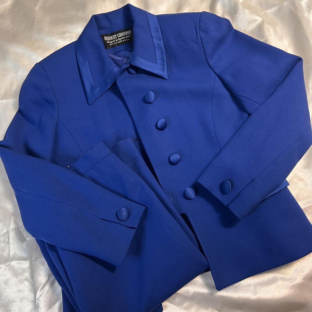 Herbert Grossman, Jackets & Coats, Herbert Grossman Royal Blue Wool Skirt  Suit