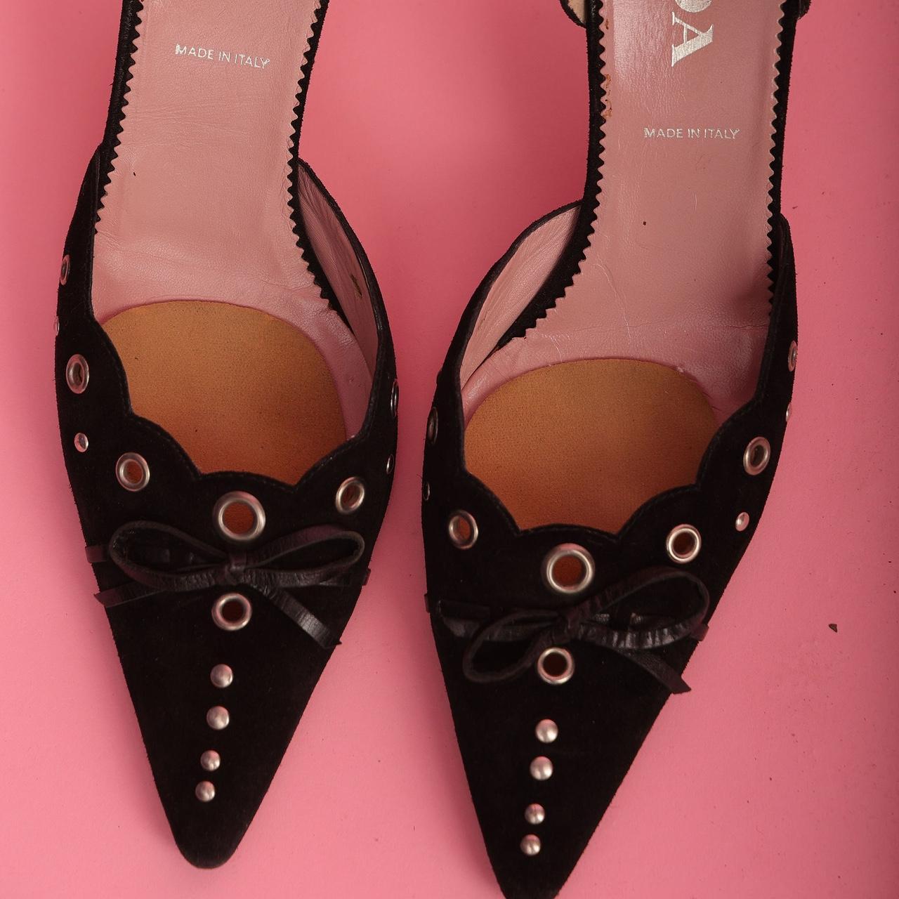 Vintage Chanel Leather D'Orsay Kitten Heels 🐈‍⬛ Size - Depop