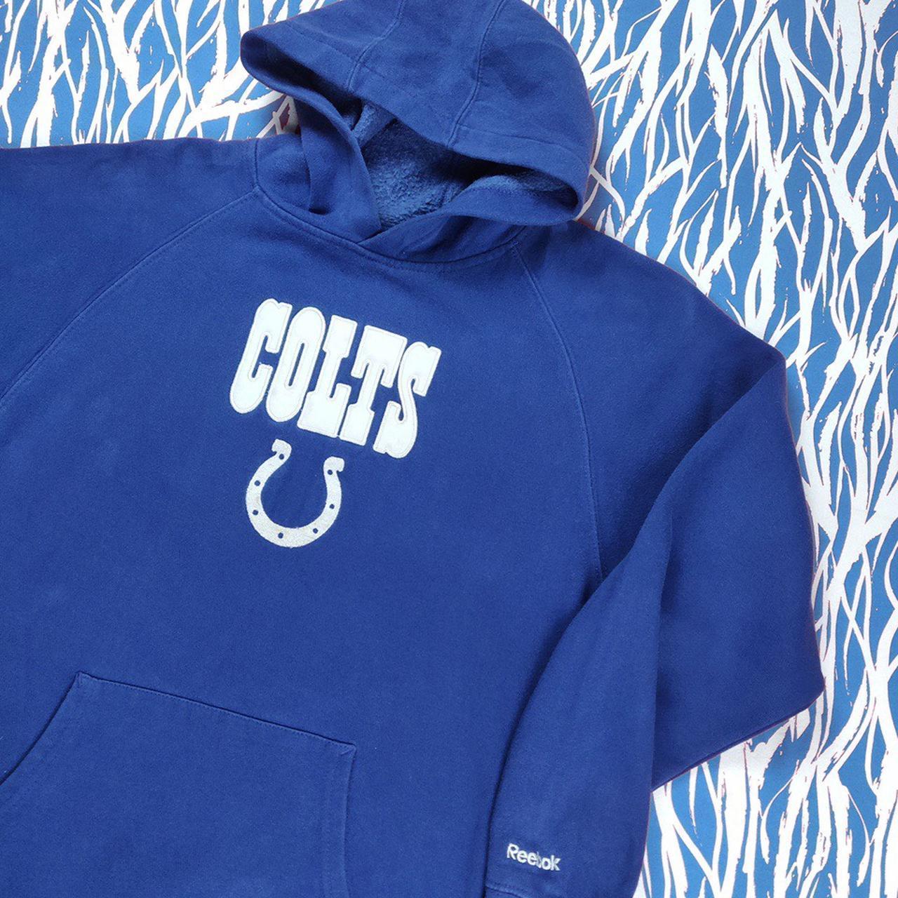 Vintage NFL Indianapolis Colts Hoodie Sweatshirt Blue Medium 