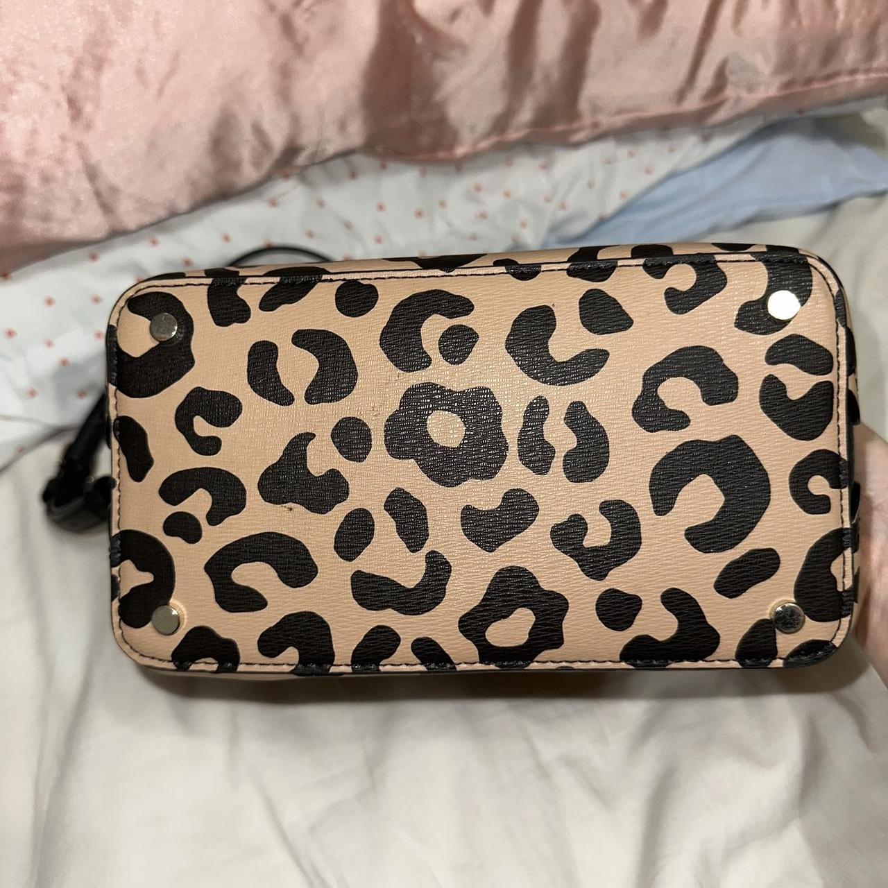 Kate Spade Purse with gold chain strap. Leopard - Depop