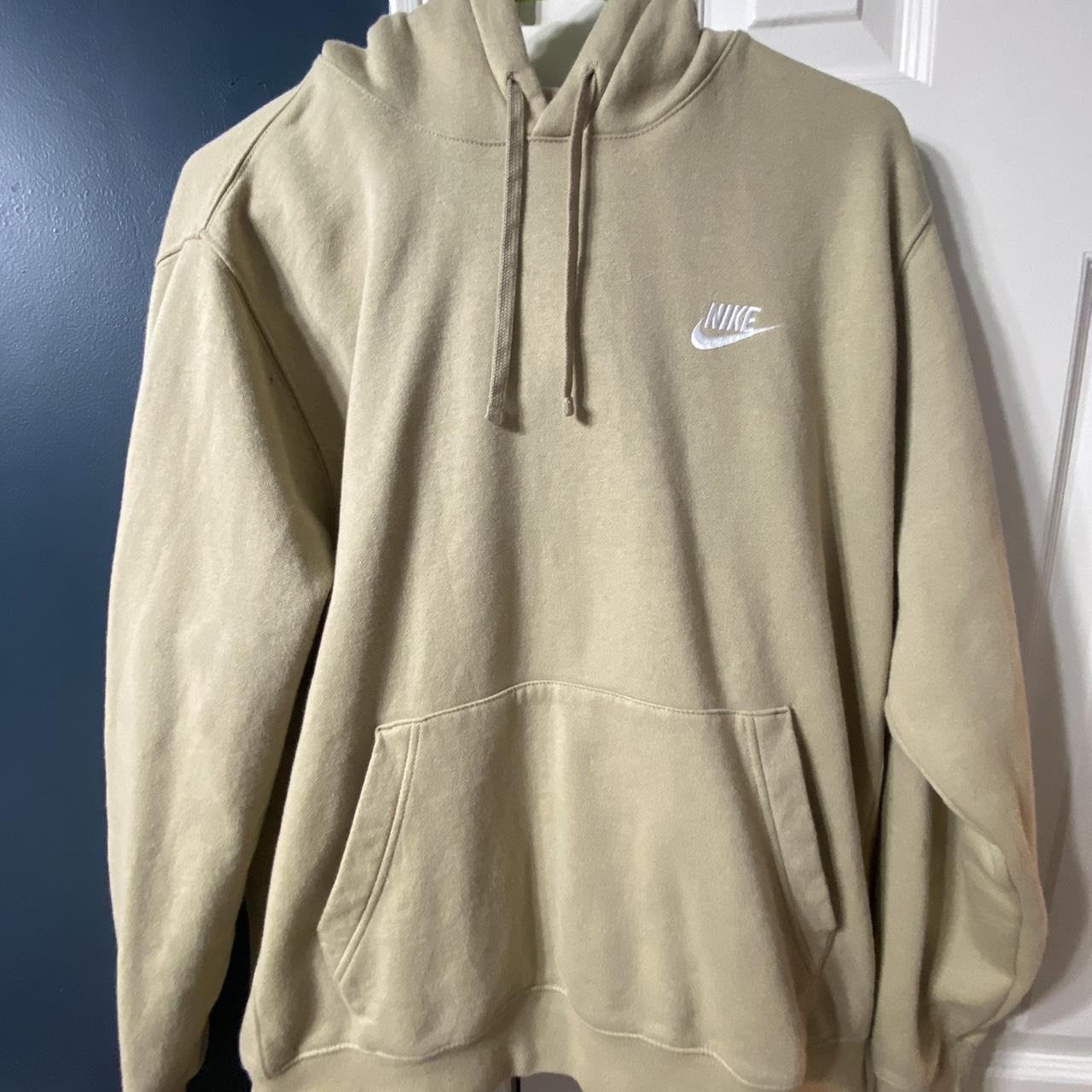 beige nike hoodie DETAILS - size L - no flaws -... - Depop