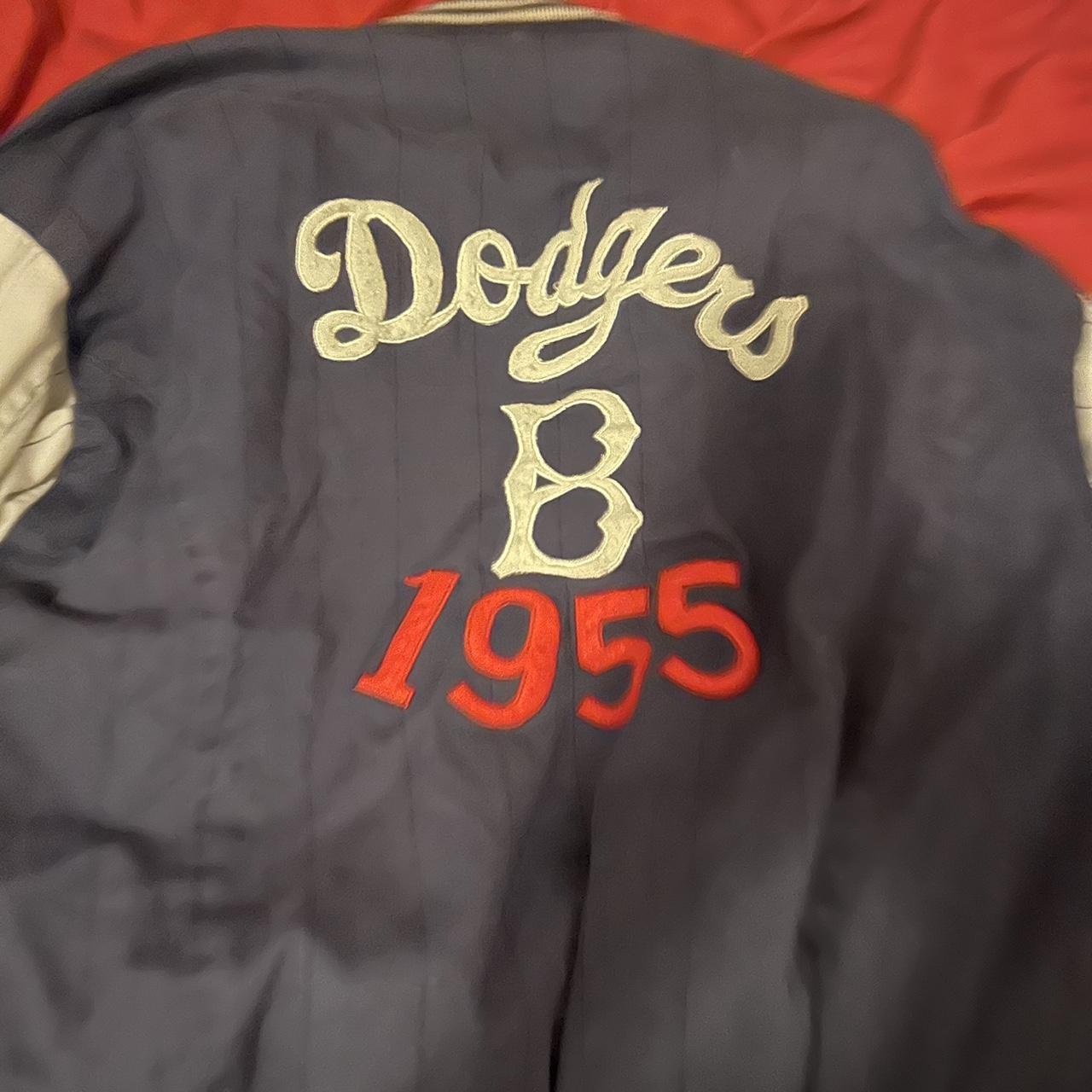 Vintage Brooklyn Dodgers Reversible Jacket S Blue - Depop