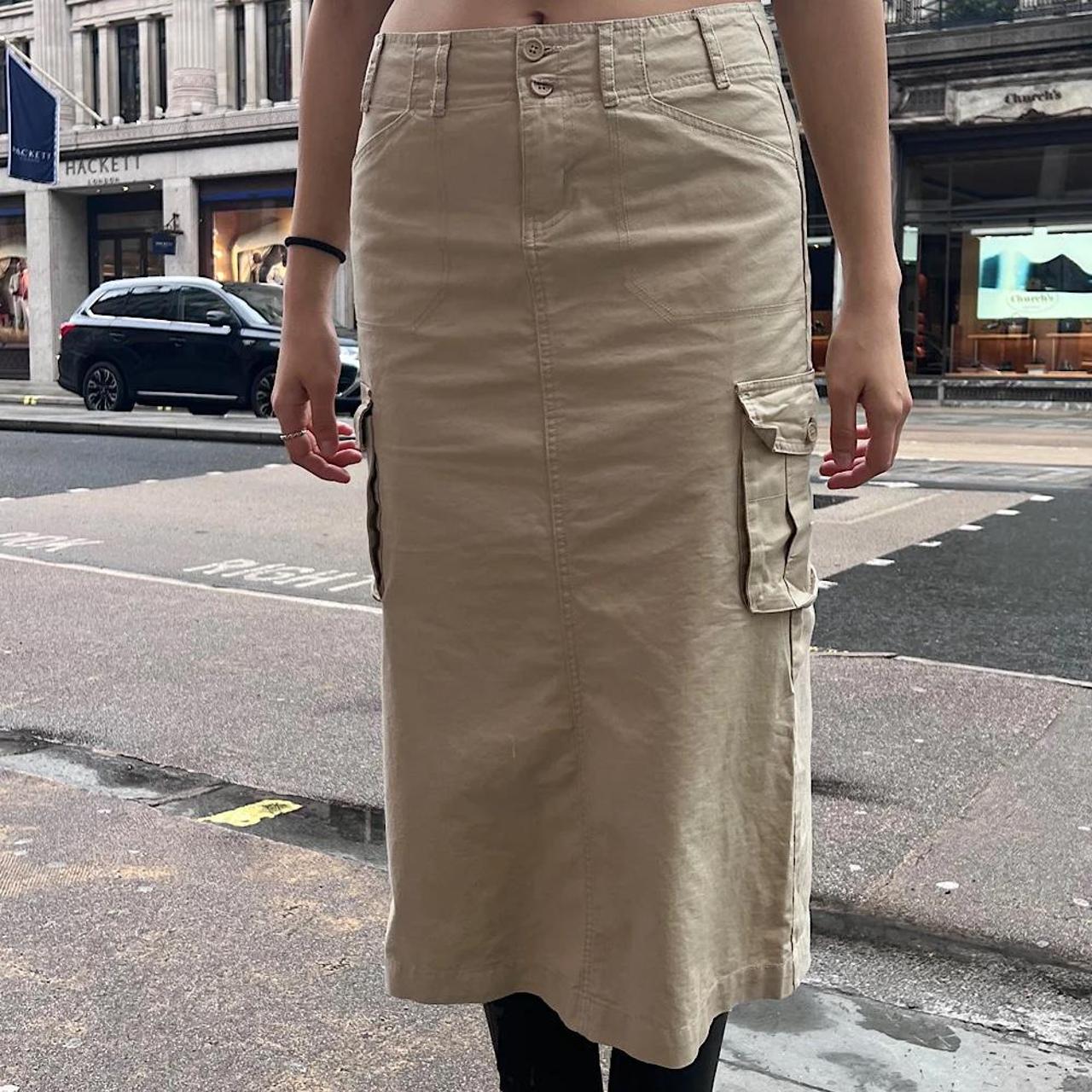brandy melville maxi cargo skirt size... Depop
