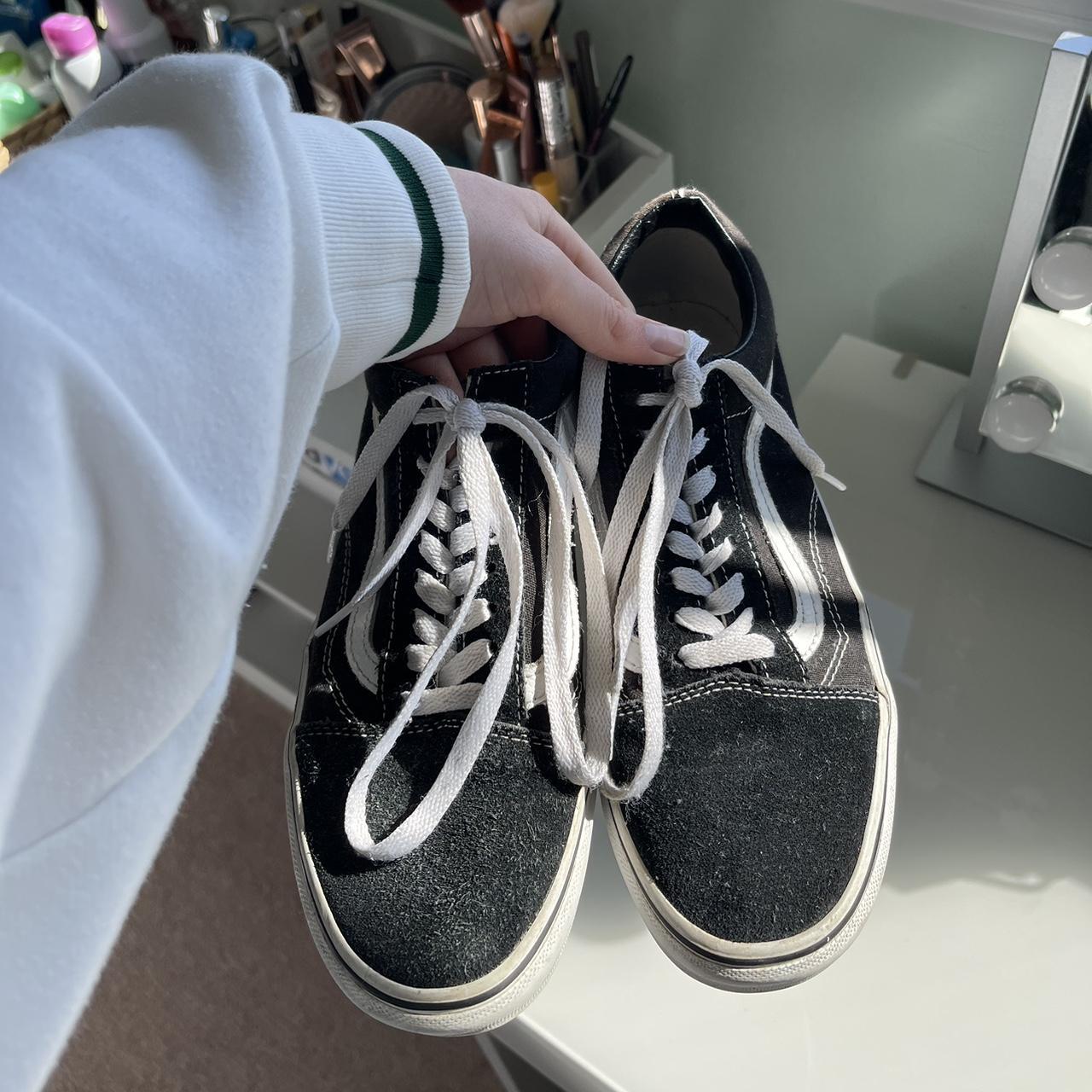 Vans Women S Black And White Trainers Depop   P0 