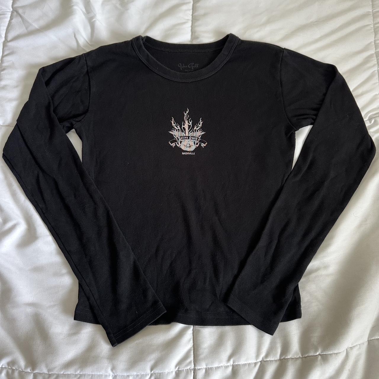 Brandy Melville Women's T-shirt - Black - S – Black Brandy Melville long sleeve graphic tee …