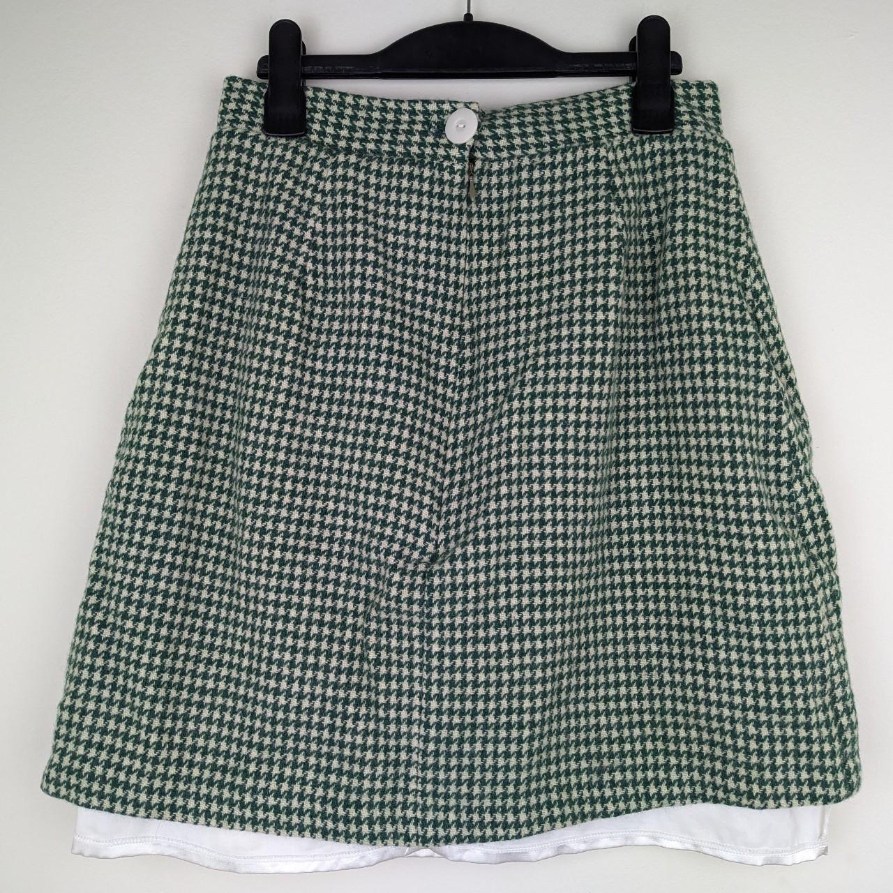 Tara Starlet Green Checked A-line mini skirt 60s Mod... - Depop