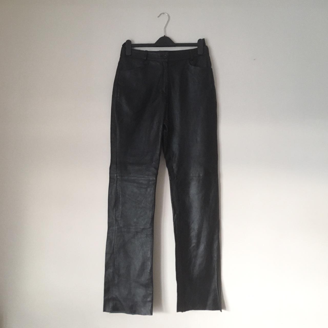 Wallis size 12 genuine 100% leather trousers. Retro... - Depop