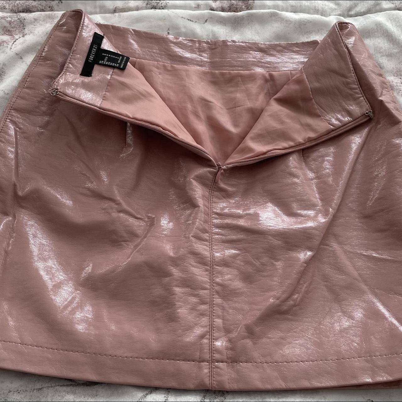 Forever 21 Y2K hot pink vegan leather mini skirt. Depop