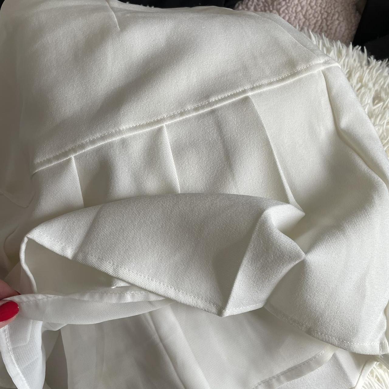 White Pleated Tennis Skirt with side zip fasten.... - Depop