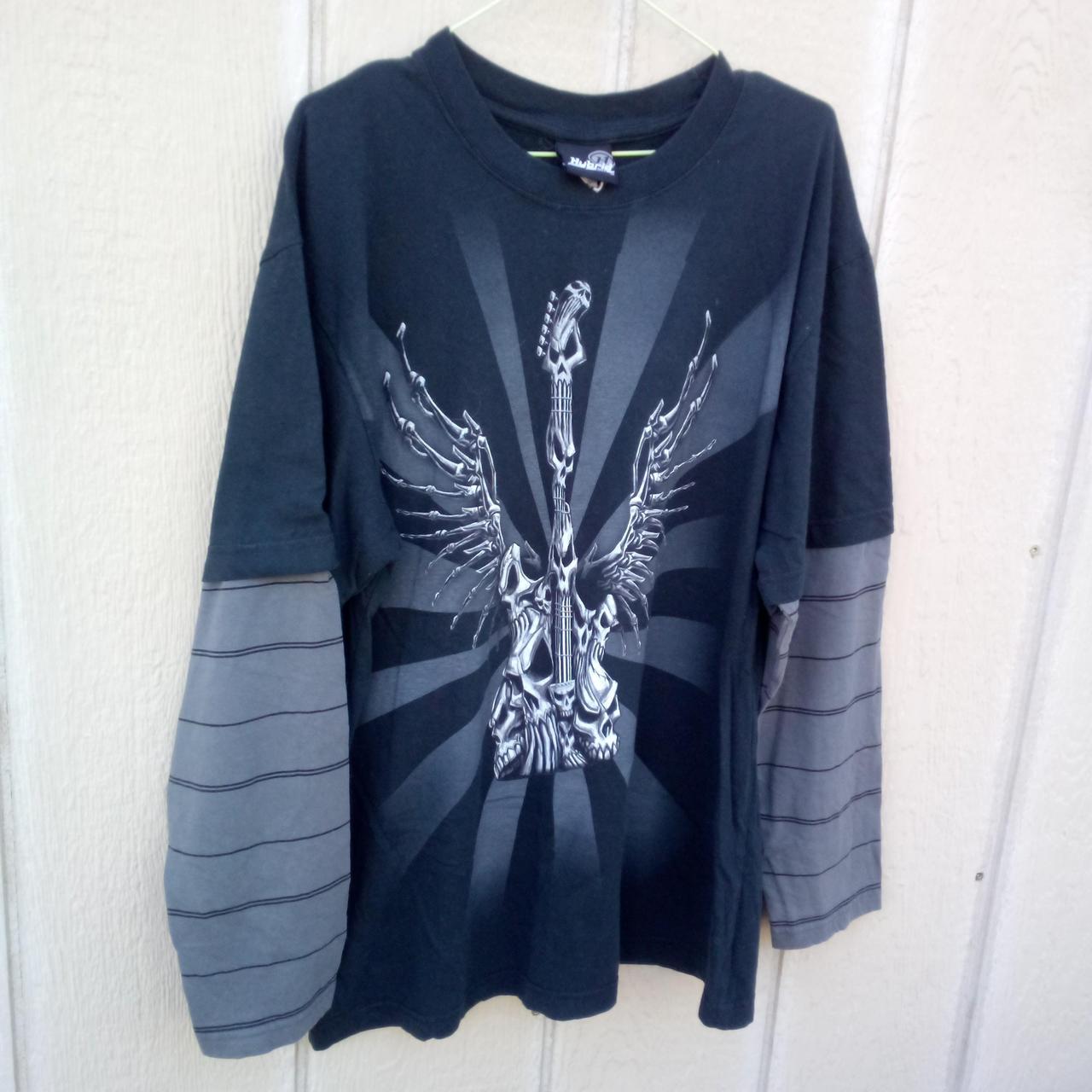 Hybrid Tees - Y2K Vintage - Sk8/Goth/Rocker - Guitar | Depop