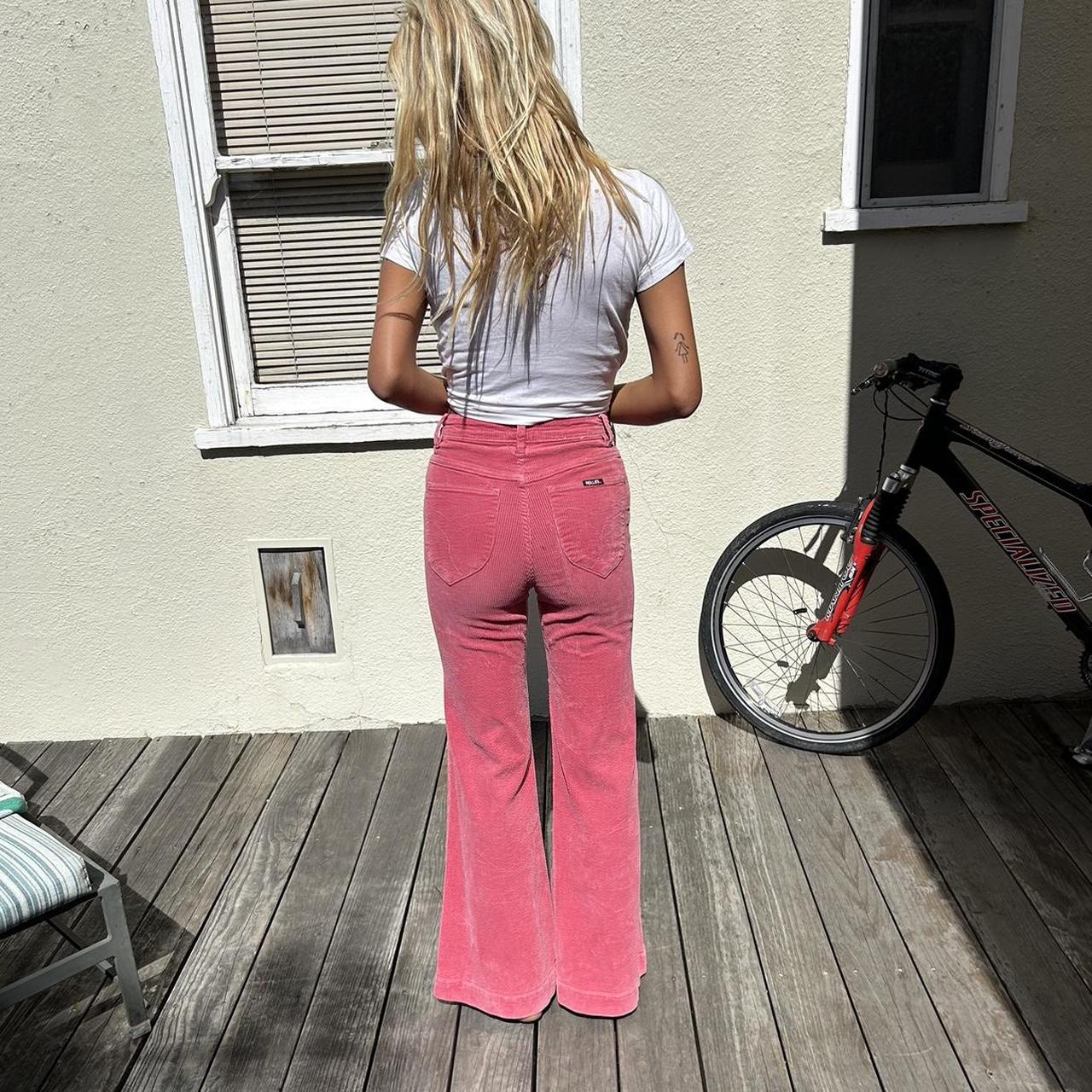 pink corduroy rollas! so cute & flattering! had a... Depop