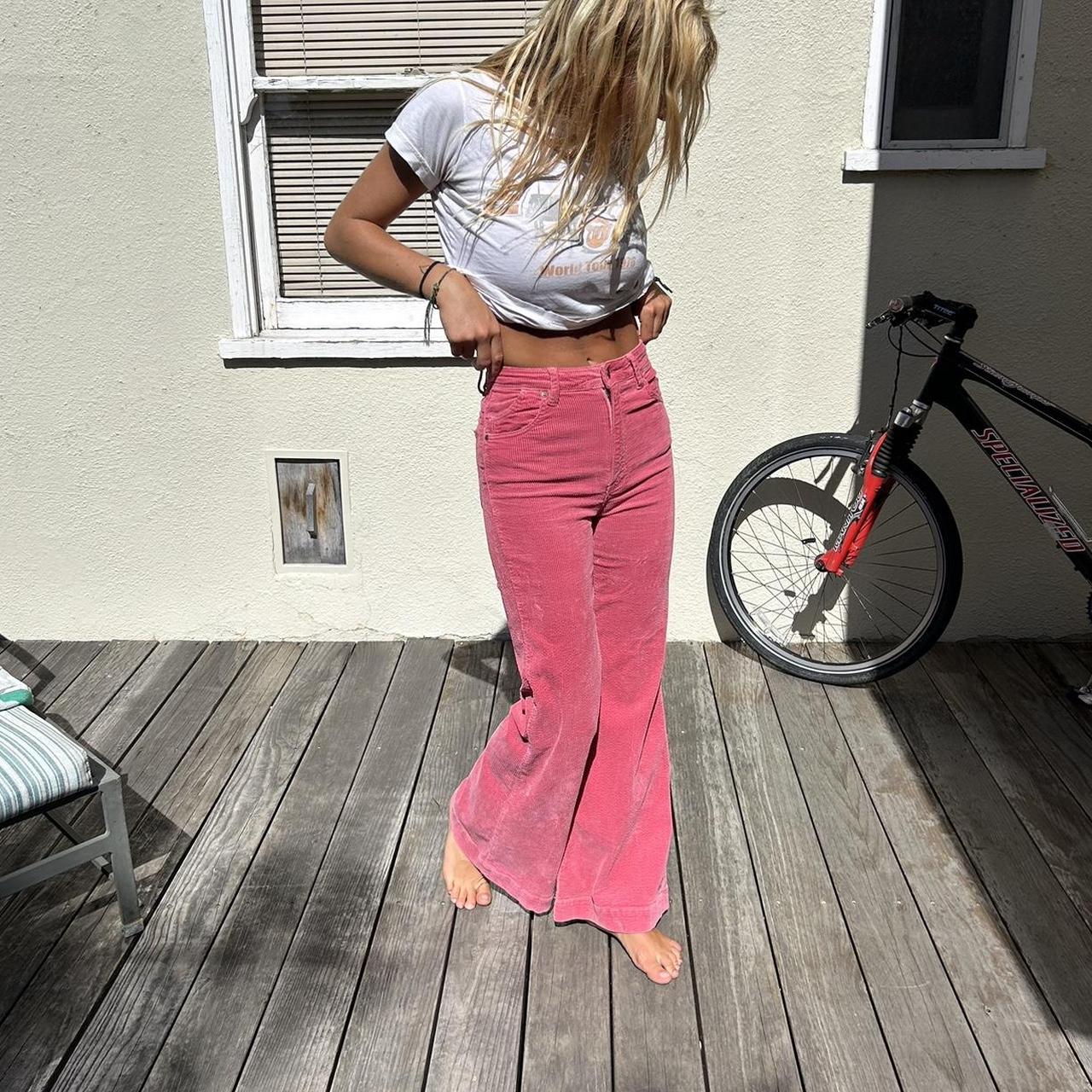 pink corduroy rollas! so cute & flattering! had a... Depop