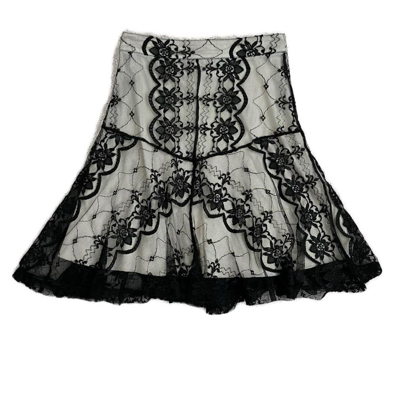 amazing vintage lace skirt early 00s lace overlay... Depop