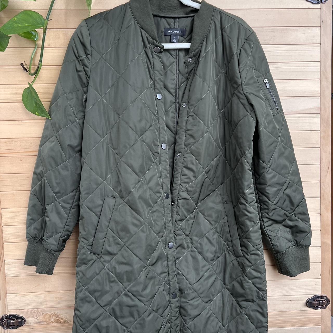 Halogen army green quilted jacket! Size M. Great... - Depop